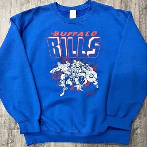 Junk Food Royal Buffalo Bills Avengers Throwback - Pullover Sweatshirt- YXL